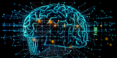 technological modern cyber brain