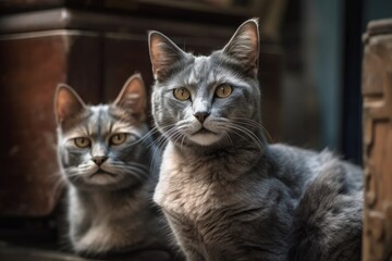 Cats taking a break from their daily duties. Generative AI