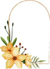 Yellow floral bouquet with watercolor