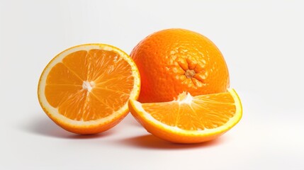Orange slices on a white background