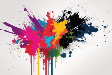 Fototapeta na wymiar beautiful and colorful ink splatter