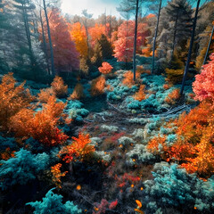 Fototapeta na wymiar The colourful maple forest.