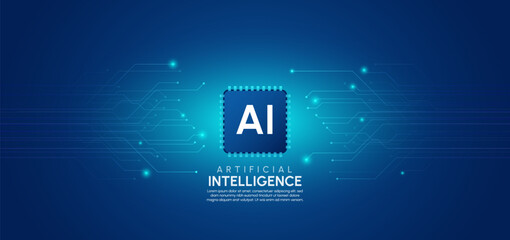 Artificial intelligence network concept vector background template