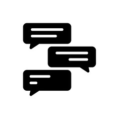 Conversation or chat icon with text in speech bubble