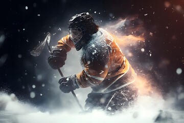 Naklejka premium Ice hockey created using AI Generative Technology
