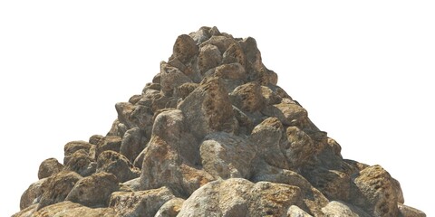 Crag stones Isolated on white background 3d illustration - 582598666
