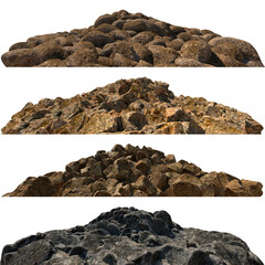 Pile heaps of stones Isolate on white background 3d illustration - 582598668