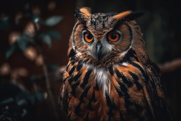 Fototapeta premium Big, adorable owl. Generative AI
