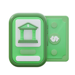 Banking icon 3d rendering illustration