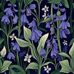 Bluebells AI Generated Pattern Seamless 