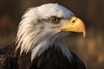 Obraz premium Vertical Portrait of a Bald Eagle. Generative AI