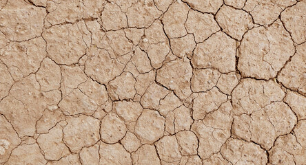 Cracked ground background in the top view for graphic design or wallpaper