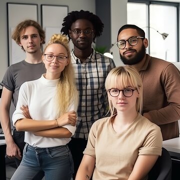 group of business people working in office, generative ai