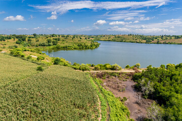 East Lombok estuary aerial view