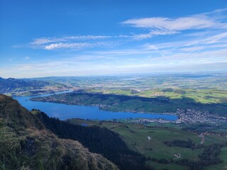 Fototapeta na wymiar view from the mountain in Switzerland