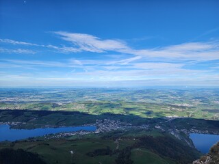 Fototapeta na wymiar view of the city from the air in Switzerland