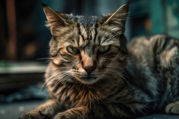 Obraz premium a picture of a homeless cat. Generative AI