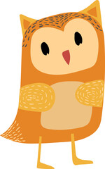 Cute fun owl  childish nursery cartoon woodland animal