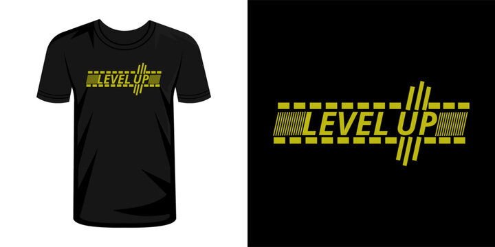 Naklejki Level up typography t-shirt design