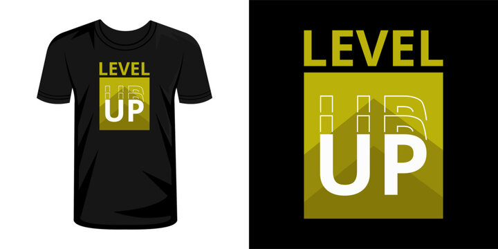 Naklejki Level up typography t-shirt design