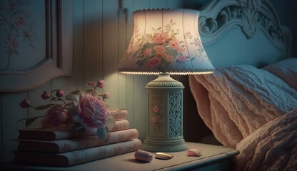 Luxury bedroom with elegant decorations and pillows ,generative AI