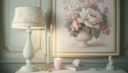 Indoors vase decoration, modern elegance luxury design flower ,generative AI