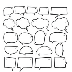 Set Vector Illustration of Hand drawn Bubble Chat in Doodle art style 