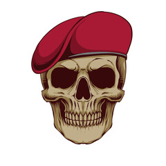 skull with baret  hat