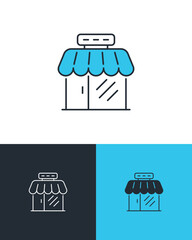 Grocery Store Line Icon - 582604651