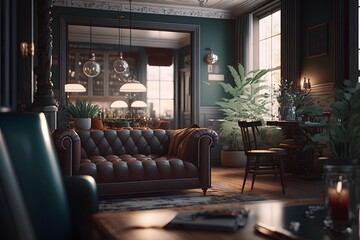 living room created using AI Generative Technology
