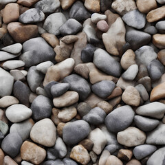 Generative illustration of abstract background pebbles, top view.