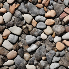 Generative illustration of abstract background pebbles, top view.