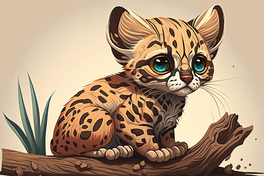 cute margay mascot - made with generative ai