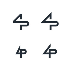 4P Monogram United Icon Logo Set
