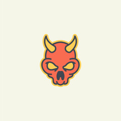 Demon Skull Maskot LogoTemplate