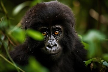 Obraz premium Mountain Gorillas in Rwanda. Generative AI