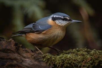 Small Songbird (Sitta europaea) Eurasian Nuthatch Wood Nuthatch. Generative AI