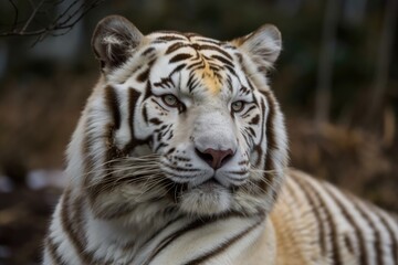 Yellow and white tigers appear defiant. Generative AI