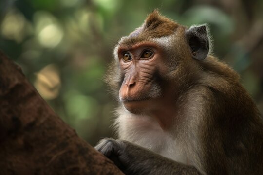 Macaque monkey. Generative AI