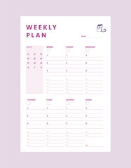 Weekly Planner. (Sean and Sea)  