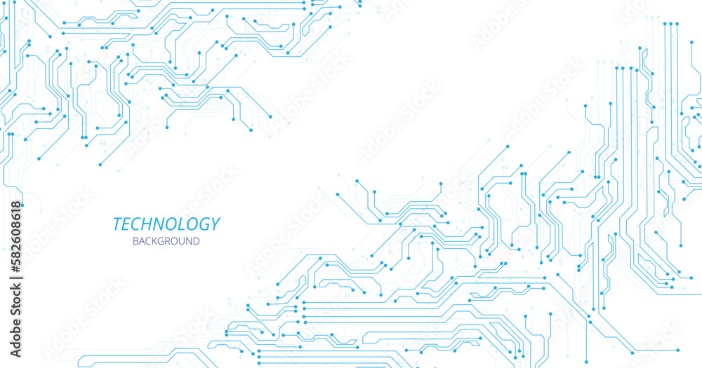 Poster Concept of Technology circuit diagram. High-tech circuit board connection system.Vector abstract technology on white background.