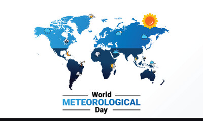 Fototapeta na wymiar World Meteorological day, poster and banner