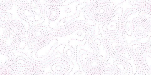 Pink contour lines. Futuristic seamless design. Cute tileable isolines pattern. Vector illustration.