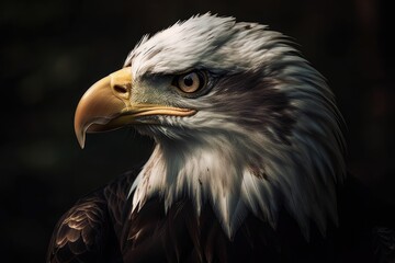 Obraz premium Picture of an American Bald Eagle. Generative AI