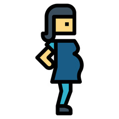 pregnant filled outline icon style