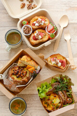 お洒落なランチ　パンのお弁当