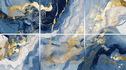 Naklejka premium Swirls of marble or the ripples of agate. Liquid marble texture. Fluid art. abstract waves skin wall luxurious art ideas. Generative AI