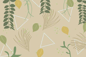 Illustration vector graphic of minimalist modern floral leaves pattern
