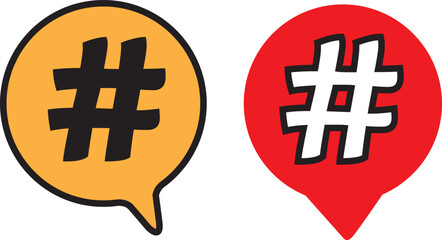 Hastag icon vector. Tag icon symbol illustration