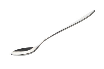 stainless spoon on isolated white background with clipping path.